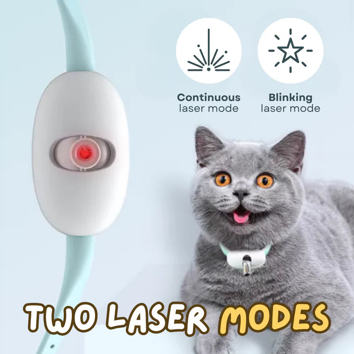 LaserPaw™ Adjustable USB Cat Laser Collar – Rechargeable Interactive Toy