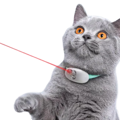 LaserPaw™ Adjustable USB Cat Laser Collar – Rechargeable Interactive Toy