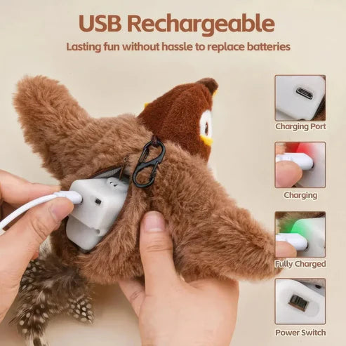 🐦 FlutterPaw™ Flapping Bird Cat Toy